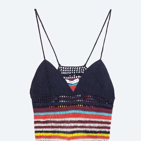 ZARA CROCHET colour bralette crop top S - Picture 1 of 8